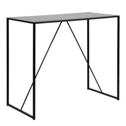 Seaford Black Metal Bar Table with Black Ash Top - thumbnail 1