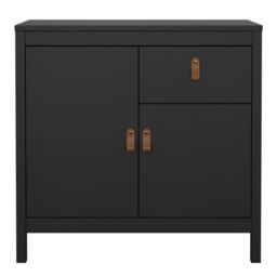 Barcelona Sideboard 2 Doors 1 Drawer in Matt Black - thumbnail 2