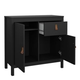 Barcelona Sideboard 2 Doors 1 Drawer in Matt Black - thumbnail 3