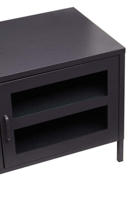 Stone Metal Media Unit – Black (Two Door) - image 1
