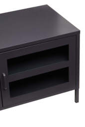 Stone Metal Media Unit – Black (Two Door) - thumbnail 1