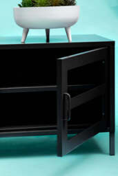 Stone Metal Media Unit – Black (Two Door) - thumbnail 6