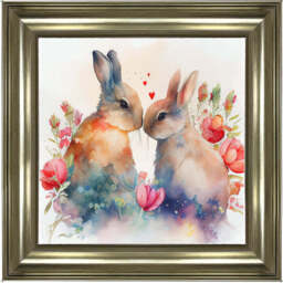 AN1544 TWO BUNNIES IN FLOWERS - thumbnail 4