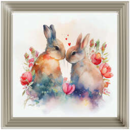 AN1544 TWO BUNNIES IN FLOWERS - thumbnail 5