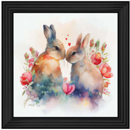 AN1544 TWO BUNNIES IN FLOWERS - thumbnail 3