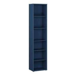 Alice Springs Tall Narrow Bookcase with 5 Shelves in Night Blue - thumbnail 1