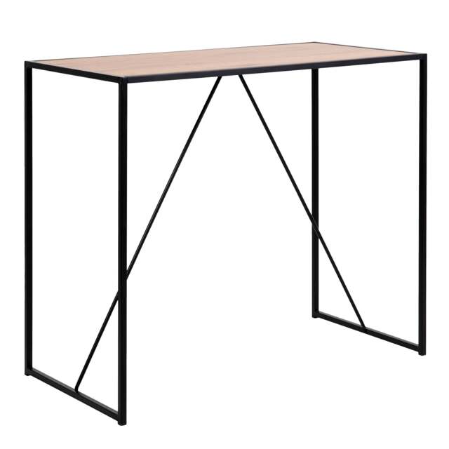 Seaford Black Metal Bar Table with Oak Top - image 1