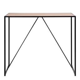 Seaford Black Metal Bar Table with Oak Top - thumbnail 2