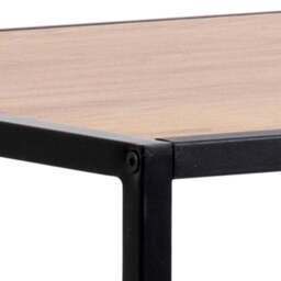 Seaford Black Metal Bar Table with Oak Top - thumbnail 5