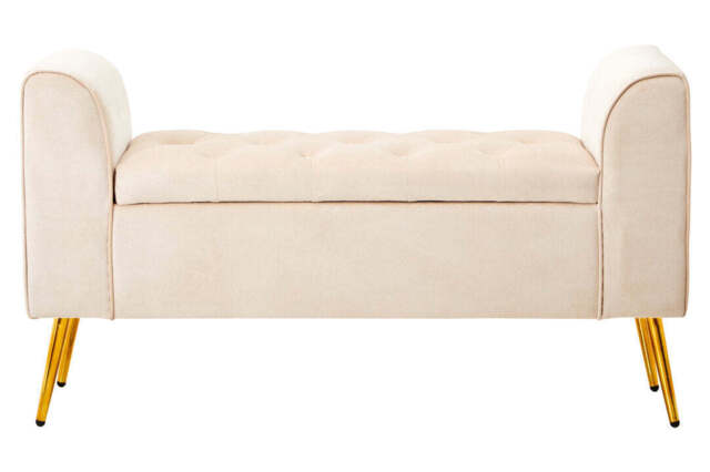 Linea Velvet Storage Bench – Mink - image 1