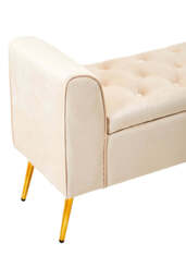 Linea Velvet Storage Bench – Mink - thumbnail 5