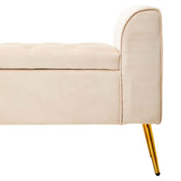 Linea Velvet Storage Bench – Mink - thumbnail 6