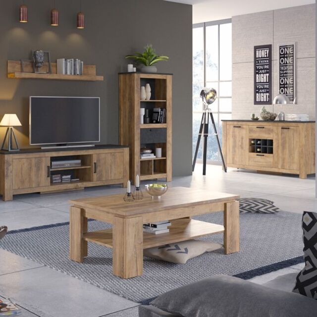 Rapallo Extending Dining Table 160-200cm Chestnut and Matera Grey - image 1