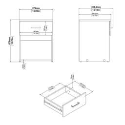 Space Package - Bedside 1 Drawer + Chest of 3 Drawers + Wardrobe with 2 Doors + 1 Drawer in Oak - thumbnail 5