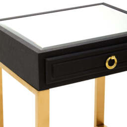 Ashford Faux Shagreen 1 Drawer Side Table - thumbnail 5