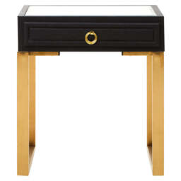 Ashford Faux Shagreen 1 Drawer Side Table - thumbnail 1