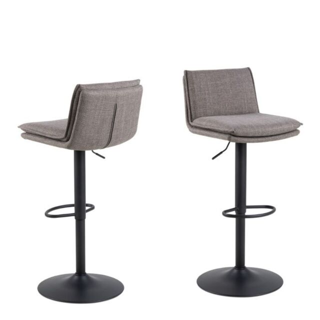 Light Grey-Brown Swivel Bar Stool – Height Adjustable – Flynn Collection - image 1