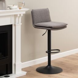 Light Grey-Brown Swivel Bar Stool – Height Adjustable – Flynn Collection - thumbnail 3