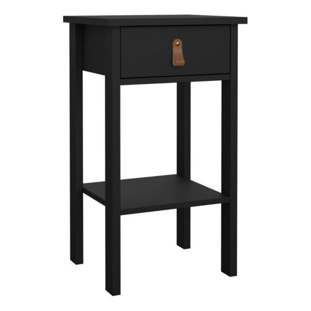 Barcelona Bedside Table with 1 Drawer in Matt Black - image 1