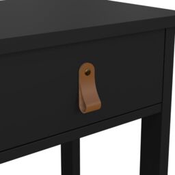 Barcelona Bedside Table with 1 Drawer in Matt Black - thumbnail 3
