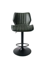 Junelle Gas Lift Bar Stool Vegan Leather Forest Green SET OF 2 - thumbnail 6