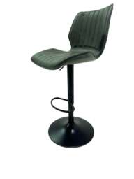 Junelle Gas Lift Bar Stool Vegan Leather Forest Green SET OF 2 - thumbnail 2