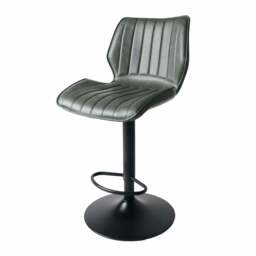 Junelle Gas Lift Bar Stool Vegan Leather Forest Green SET OF 2 - thumbnail 1