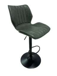 Junelle Gas Lift Bar Stool Vegan Leather Forest Green SET OF 2 - thumbnail 3