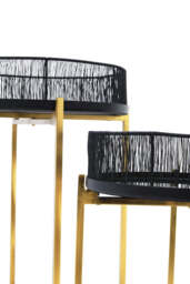 Deline Black Wire & Gold Frame Tables – Set of 2 - thumbnail 4