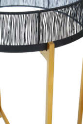 Deline Black Wire & Gold Frame Tables – Set of 2 - thumbnail 5