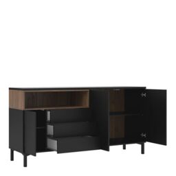 Roomers Sideboard 3 Drawers 3 Doors in Black and Walnut - thumbnail 5