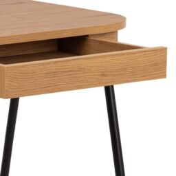 Blueton Desk with 2 Drawers in Black and Oak  Modern Office Writing Table - thumbnail 6