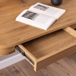 Blueton Desk with 2 Drawers in Black and Oak  Modern Office Writing Table - thumbnail 5