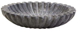 Suncrest Fluted Marble Bowl – Grey (Small) - thumbnail 1