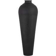 Large Matt Black Hammered Vase with Lid - thumbnail 3