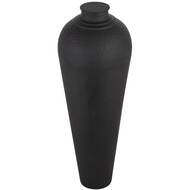 Large Matt Black Hammered Vase with Lid - thumbnail 2