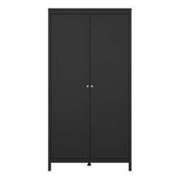 Madrid Wardrobe with 2 Doors in Matt Black - thumbnail 2
