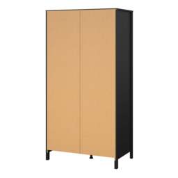 Madrid Wardrobe with 2 Doors in Matt Black - thumbnail 4