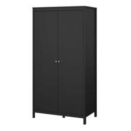 Madrid Wardrobe with 2 Doors in Matt Black - thumbnail 3