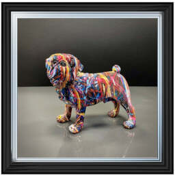 MD418 GRAFFITE BULL DOG - 40x40 / Silver Mirror / PLAIN - thumbnail 1