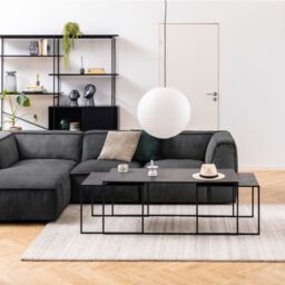 Infinity Square/Coffee Table Setin Matt Black Set of 3 - thumbnail 4