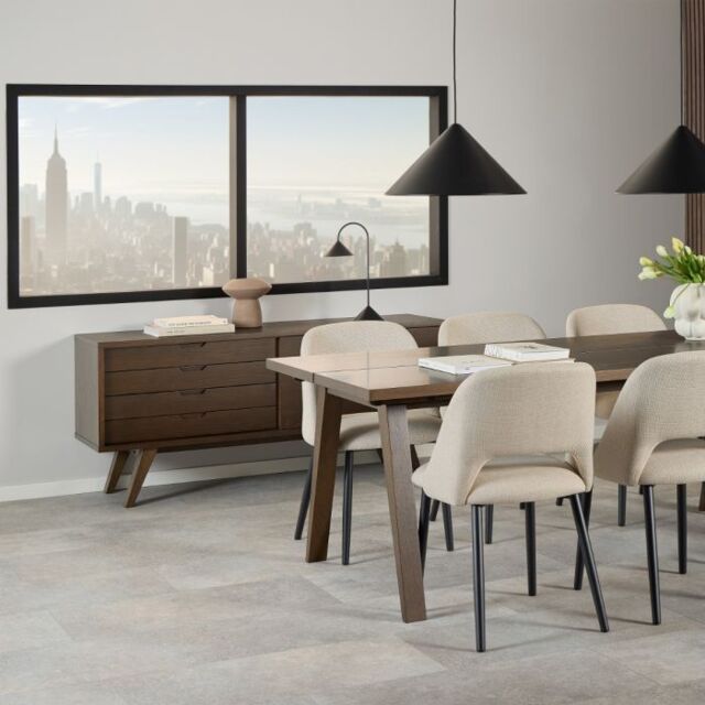 A-Line Sideboard with 4 Drawers and Sliding Door in Smoked Oak - image 1