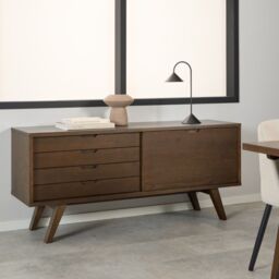 A-Line Sideboard with 4 Drawers and Sliding Door in Smoked Oak - thumbnail 2