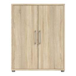 Prima Bookcase with 2 Shelves and 2 Doors in Oak - thumbnail 2