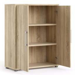 Prima Bookcase with 2 Shelves and 2 Doors in Oak - thumbnail 4