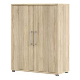 Prima Bookcase with 2 Shelves and 2 Doors in Oak - thumbnail 3