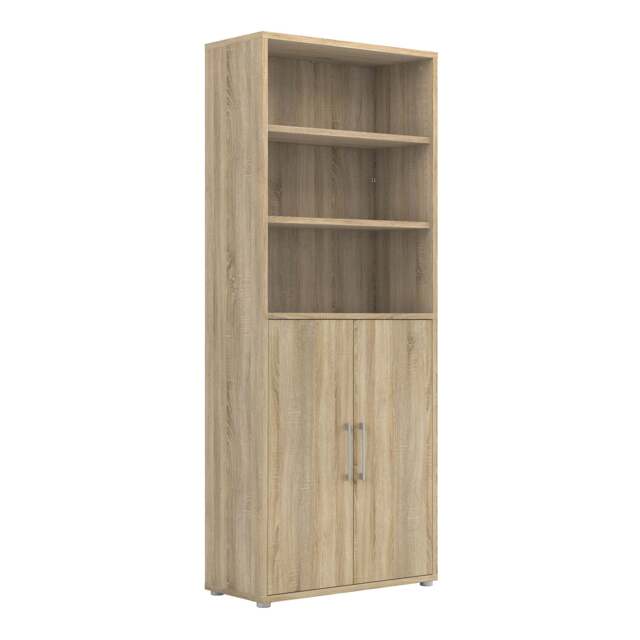 Prima Bookcase 4 Shelves with 2 Doors in Oak - image 1
