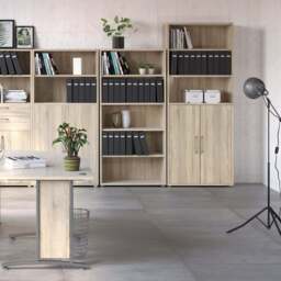 Prima Bookcase 4 Shelves with 2 Doors in Oak - thumbnail 5