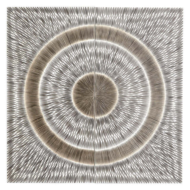Horizon Wood Carving Wall Art – Silver - image 1