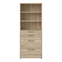 Prima Bookcase 2 Shelves with 2 Drawers 2 File Drawers in Oak - thumbnail 2